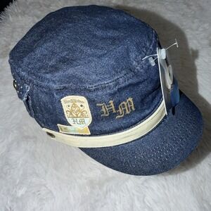 Hannah Montana Vintage Y2K Kids Denim Military Style Hat Cap Rare NWT New